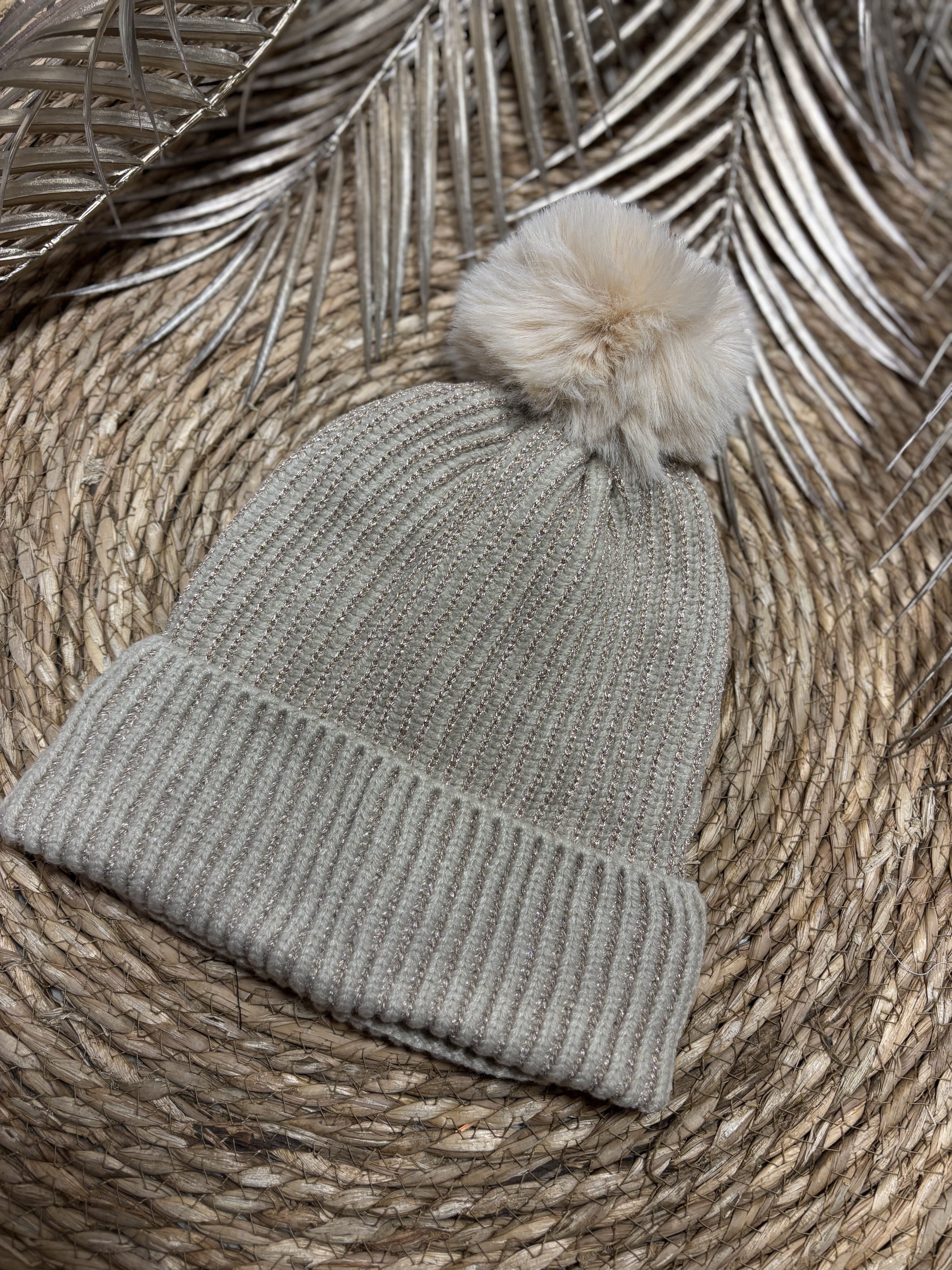 Muts Gebreid Goud Beige