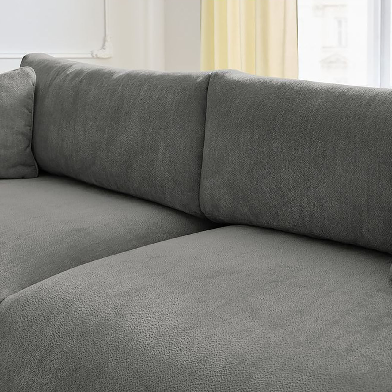 Bobochic Canapé convertible coffre ezechiel gris foncé - 265x109x82 cm