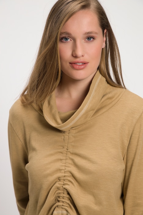 Shirt, Rollkragen, Raffband, Langarm, Biobaumwolle