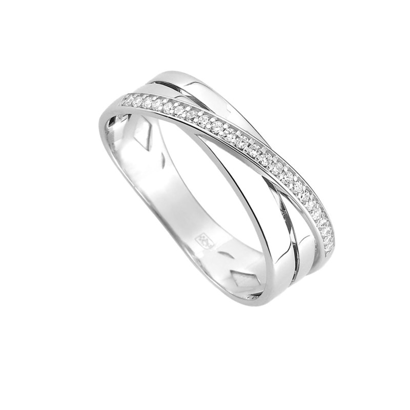 Bague Femme - Or 18 Carats - Diamant 0,12 Carats