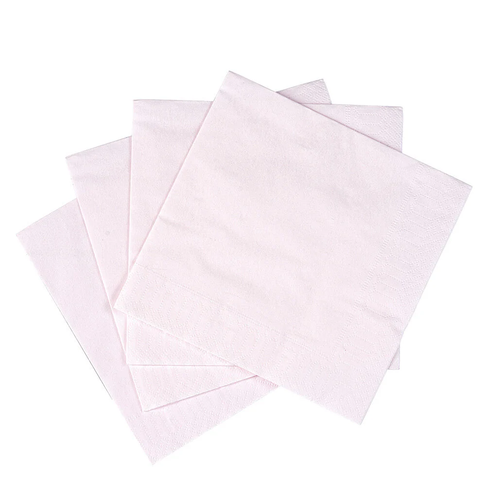 Serviette carré unie rose pâle 2 plis en papier x50