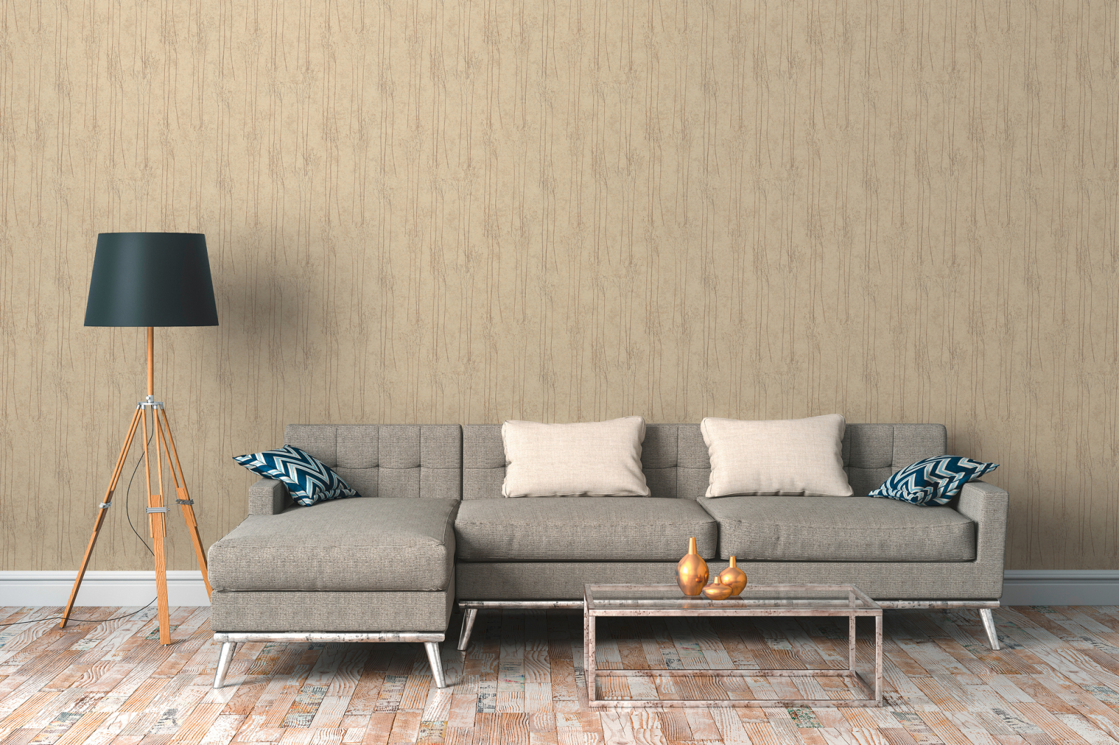 A.S. Creation Vliestapete - braun-beige - Pampasgras- 10 Meter