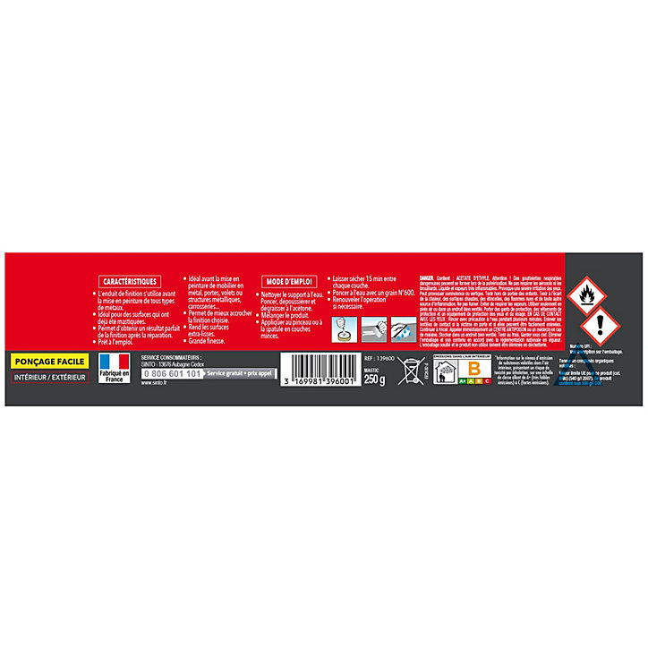 Mastic de finition Sintofer boîte de 170 ml