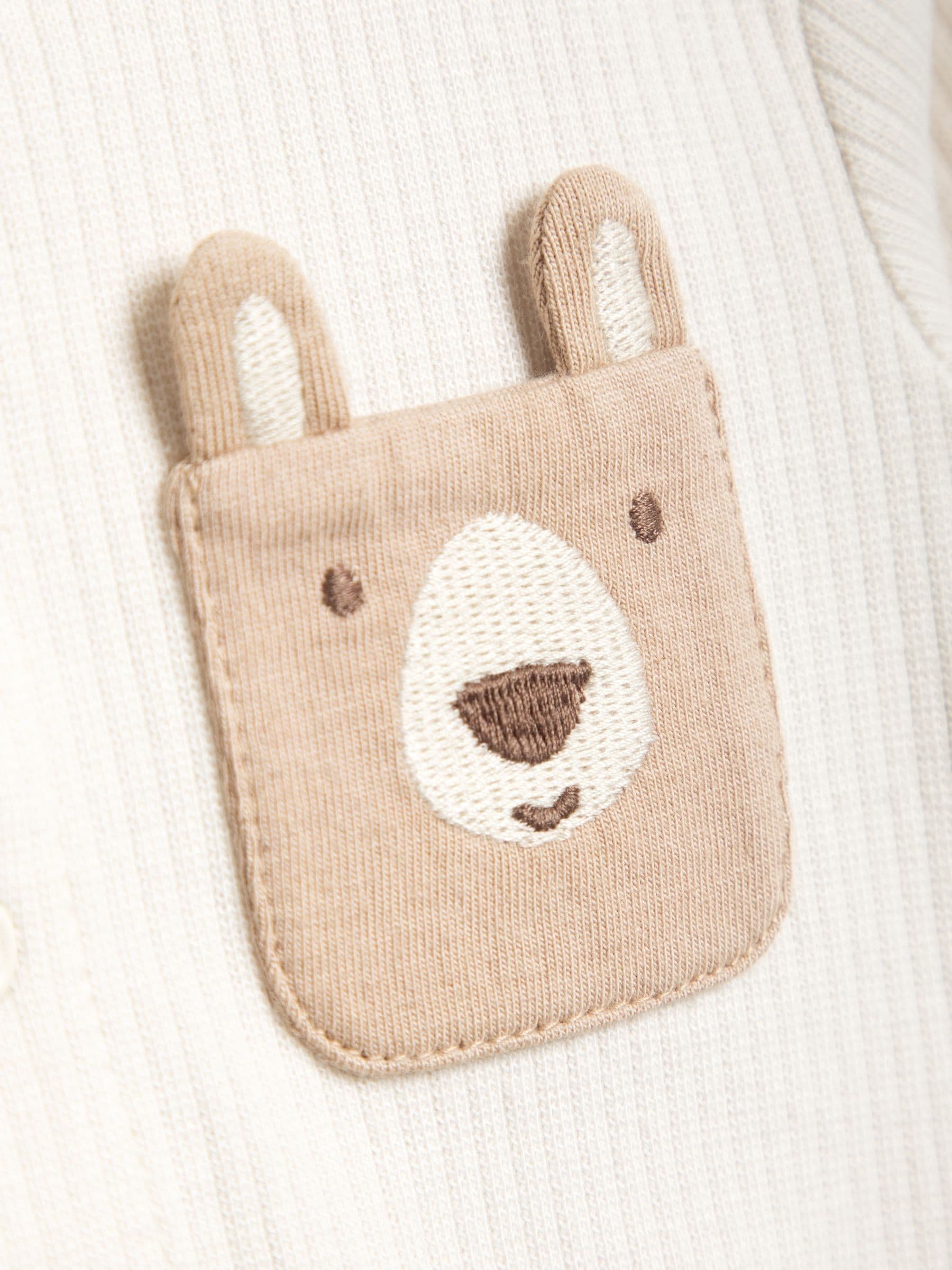JoJo Maman Bébé Printed Bear And Appliqué Pocket Bodies 2 Pack