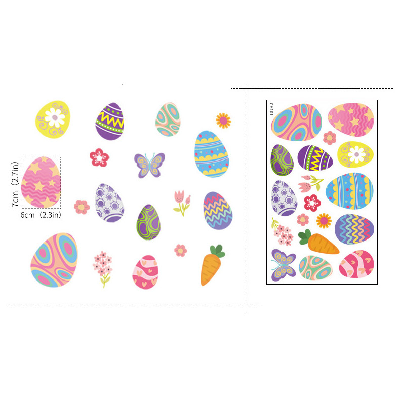 (18er Set) Wandtattoo Aufkleber Oster Home Deko Fenster Sticker - Ostereier