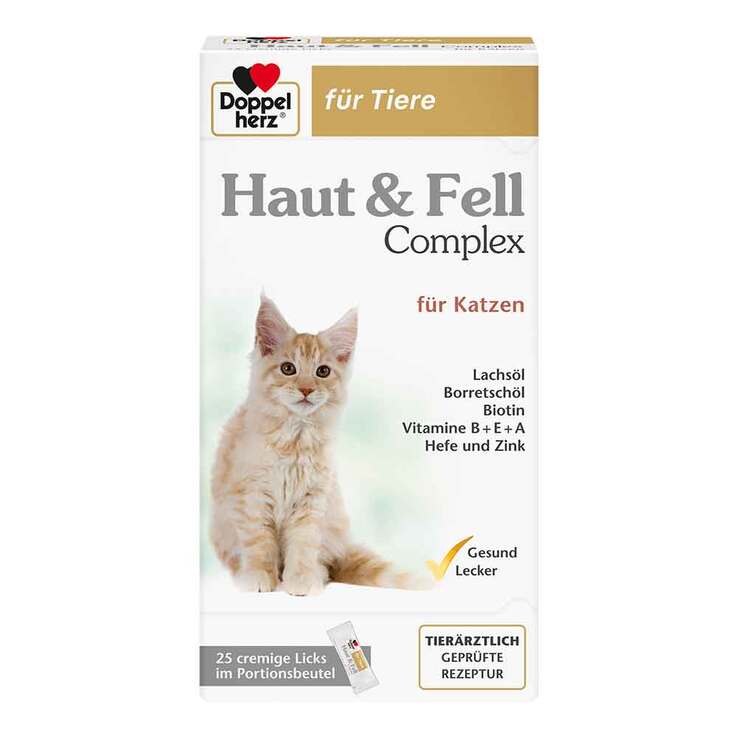 Doppelherz für Tiere Haut & Fell Complex Portionsbeutel für Katzen, 25 St