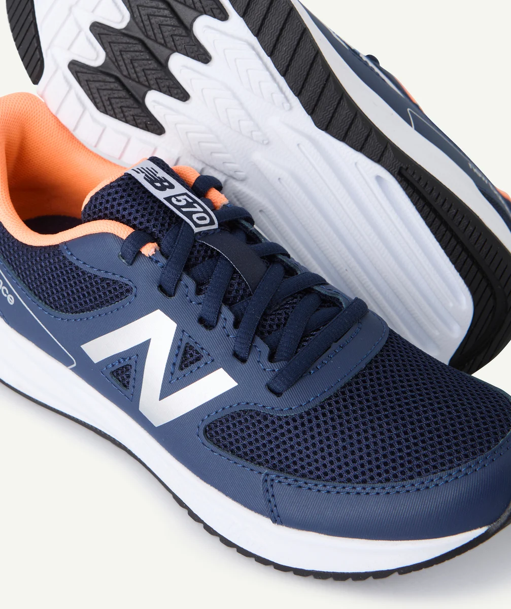 NEW BALANCEBASKETS ENFANT À LACETS 570 BLEU ET ORANGE