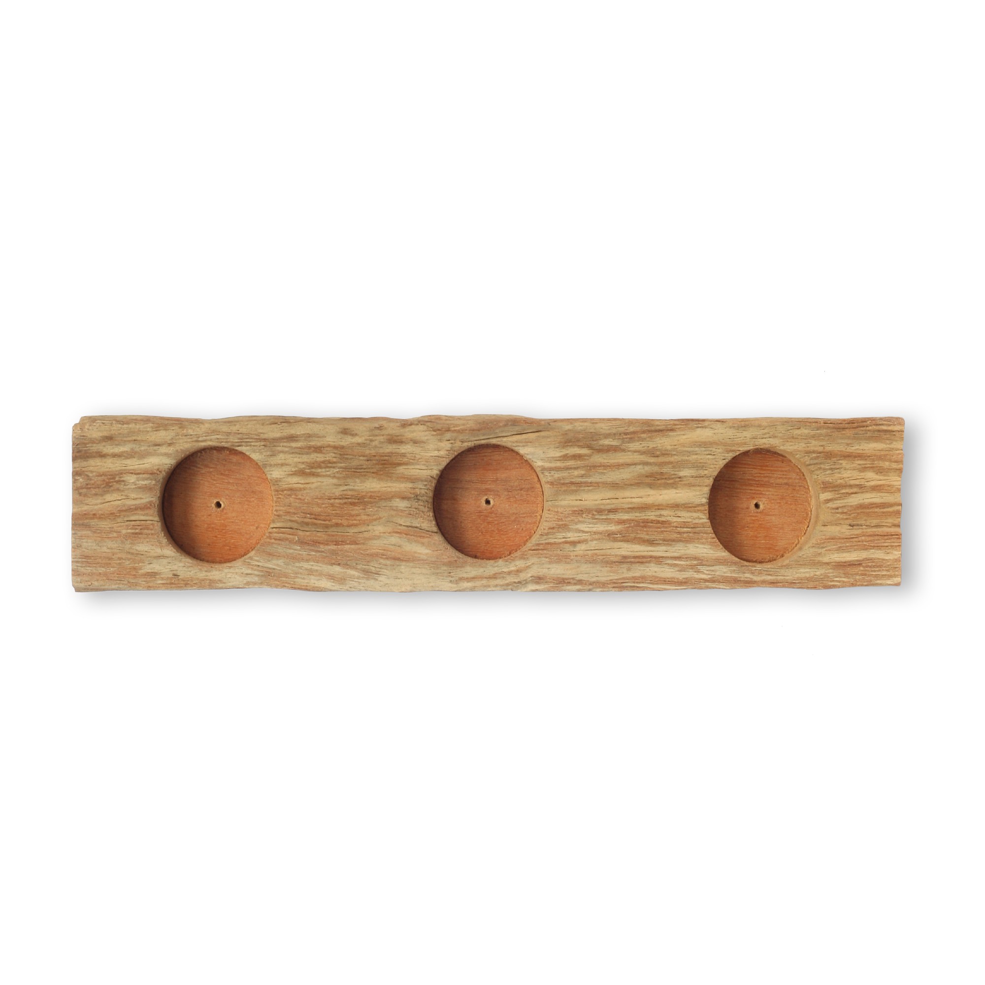 3-er Kerzenhalter aus Schneckenholz, L 30 cm von fischer's lagerhaus