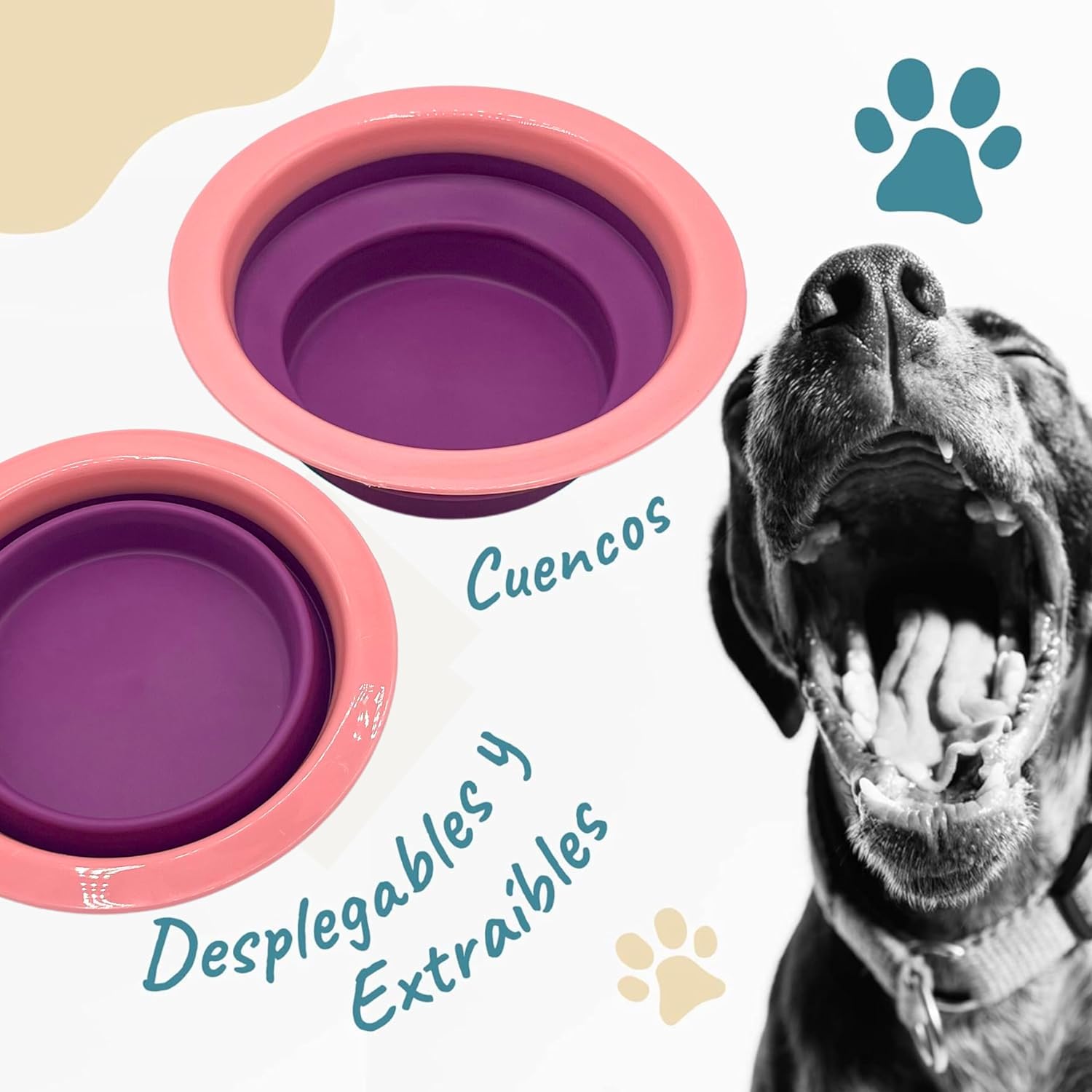 Comedouro elevado para cães EL ÁTICO PETS com bebedouro anti-respingos. Comedouro removível anti-engasgo.