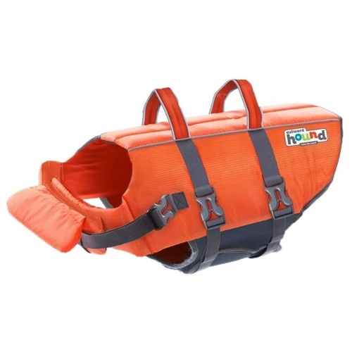 colete salva-vidas laranja para cães