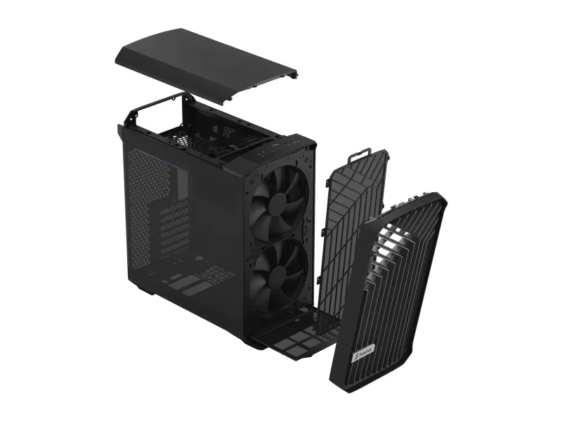 Fractal Design Torrent Compact - Tower - udvidet ATX - ingen strømforsyning (ATX) - sort TG mørk tone - USB/Lyd