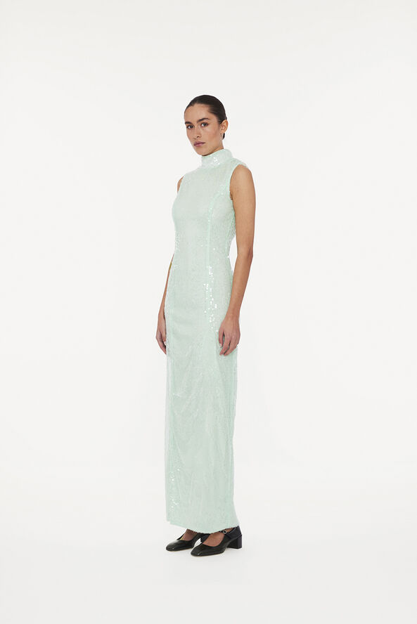 ROTATE Birger Christensen SEQUINS MIDI DRESS Gossamer green