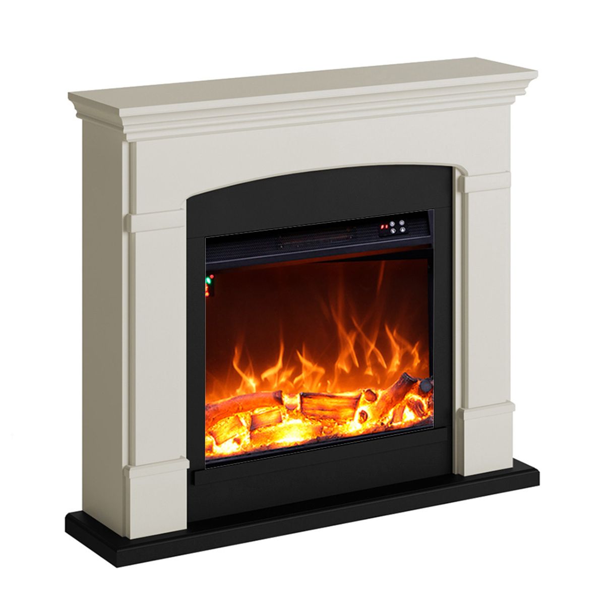 Cheminee murale 1500w caminetto fuego blanco crema