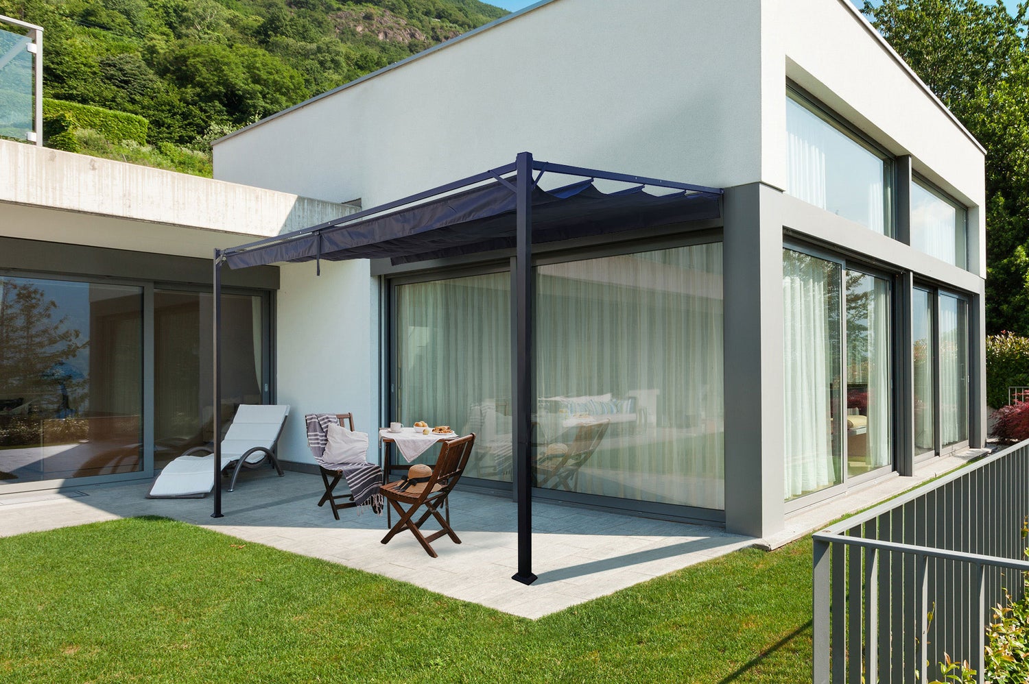 Pergola NOOSA 400L300 Antraciet Wandmontage