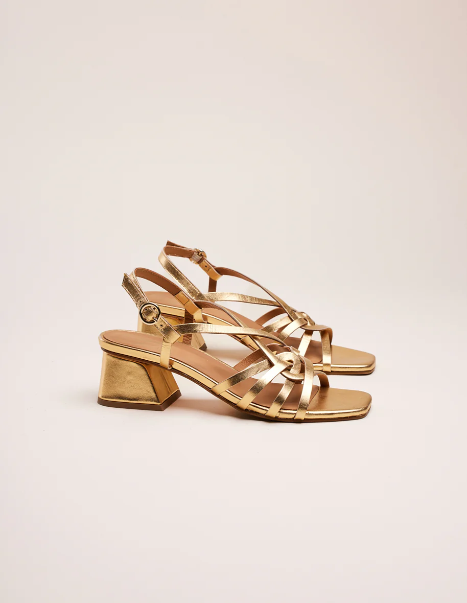 Sandales à talons Emilie - Cuir doré