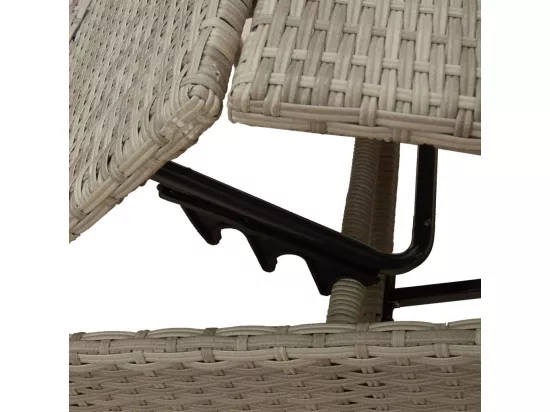 Chaises longues avec coussins lot de 2 gris résine tressée