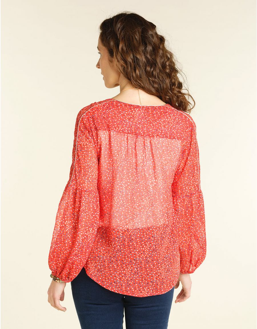Blouse rouge en voile