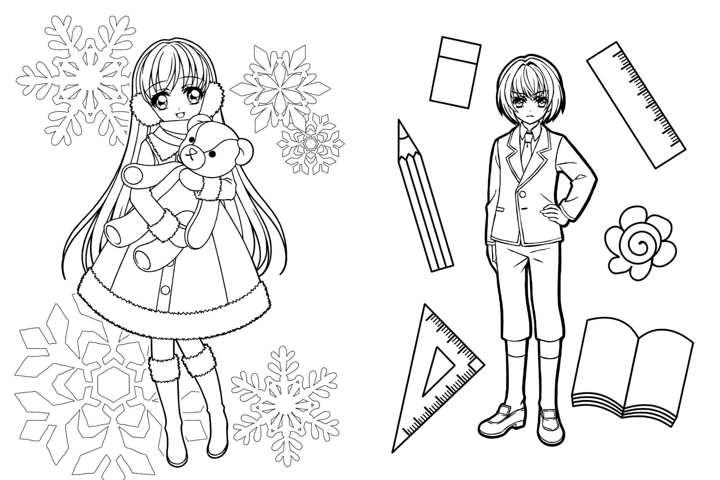 Extra dickes Manga-Malbuch mit Stickern zum Kreativsein und Entspannen für alle Manga-Fans!