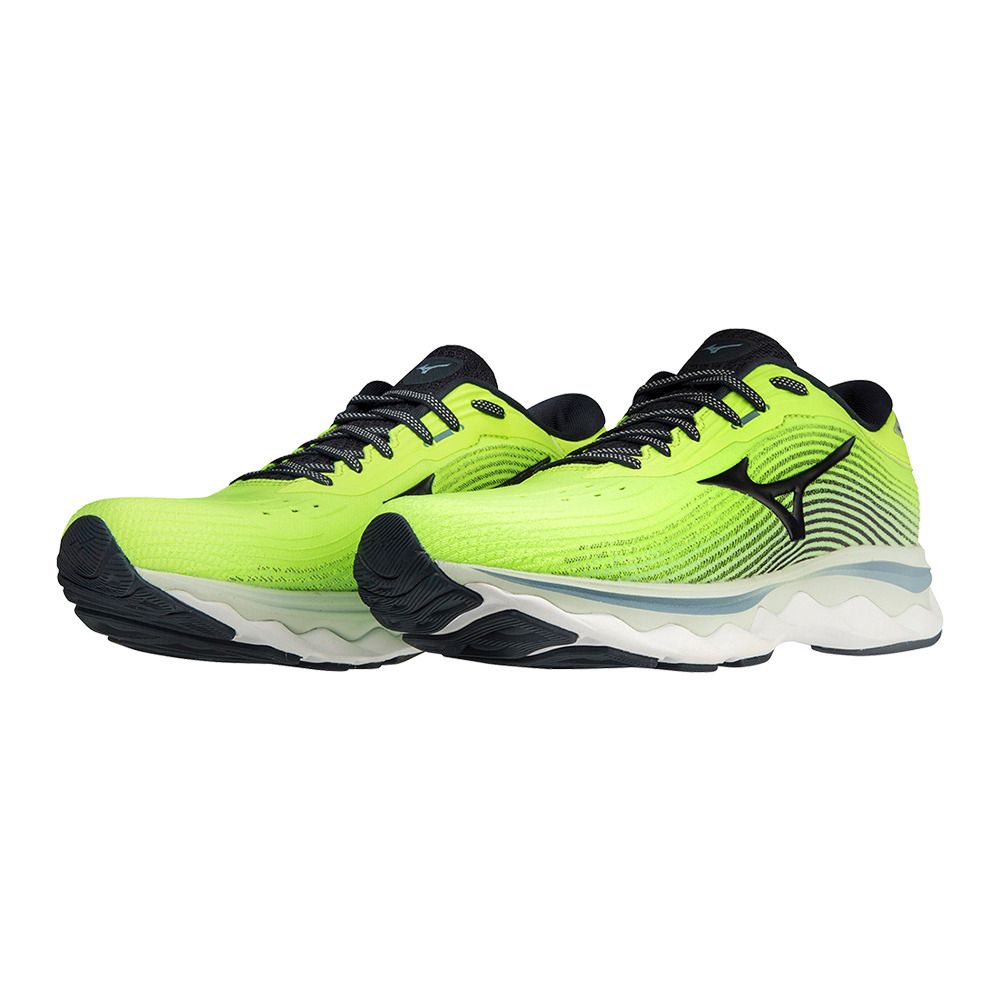 Mizuno WAVE SKY 5 - Chaussures running Homme nlime/teclipse/omushroom