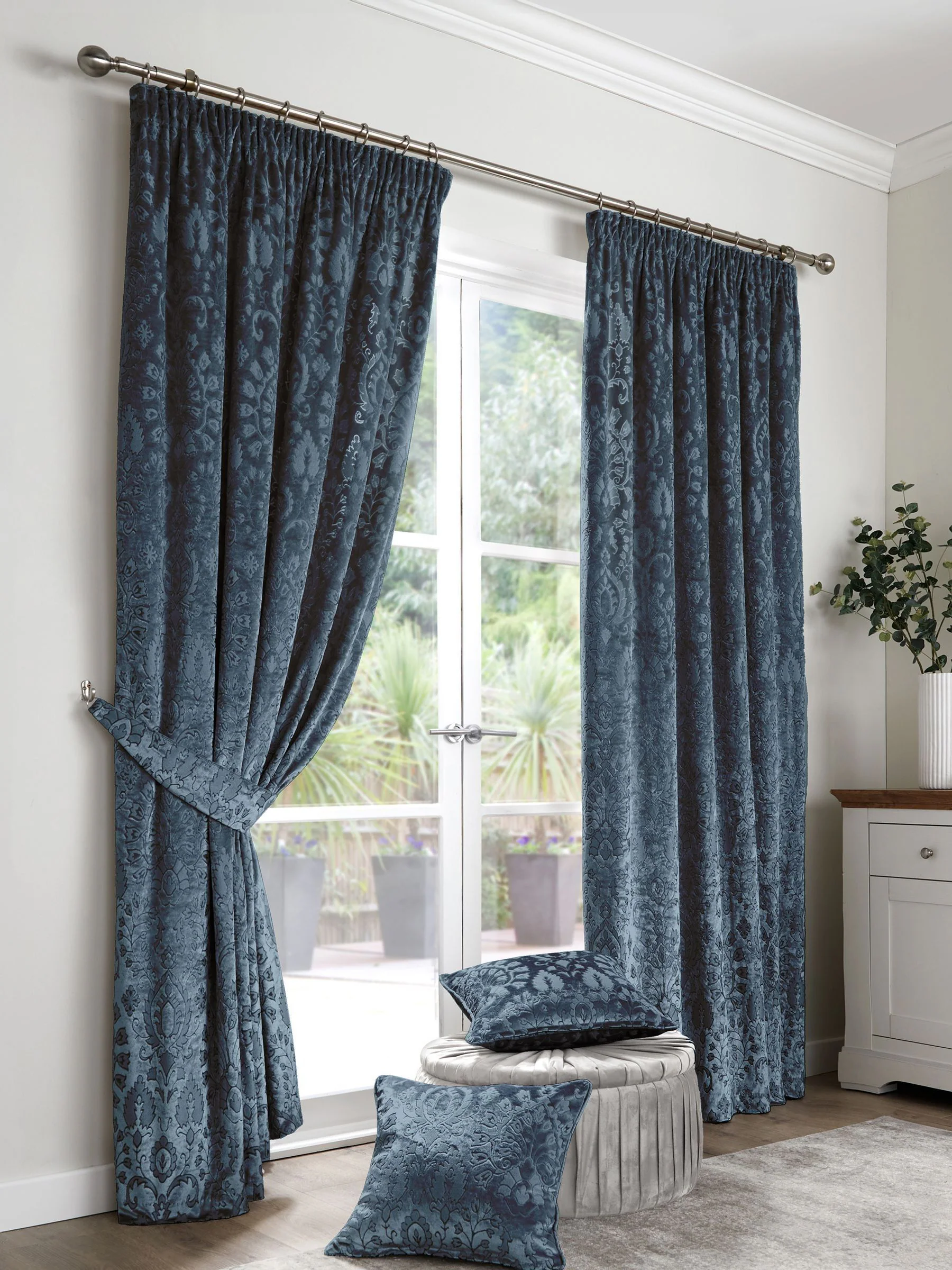 Curtina Trinity jacquard paar plooigordijnen