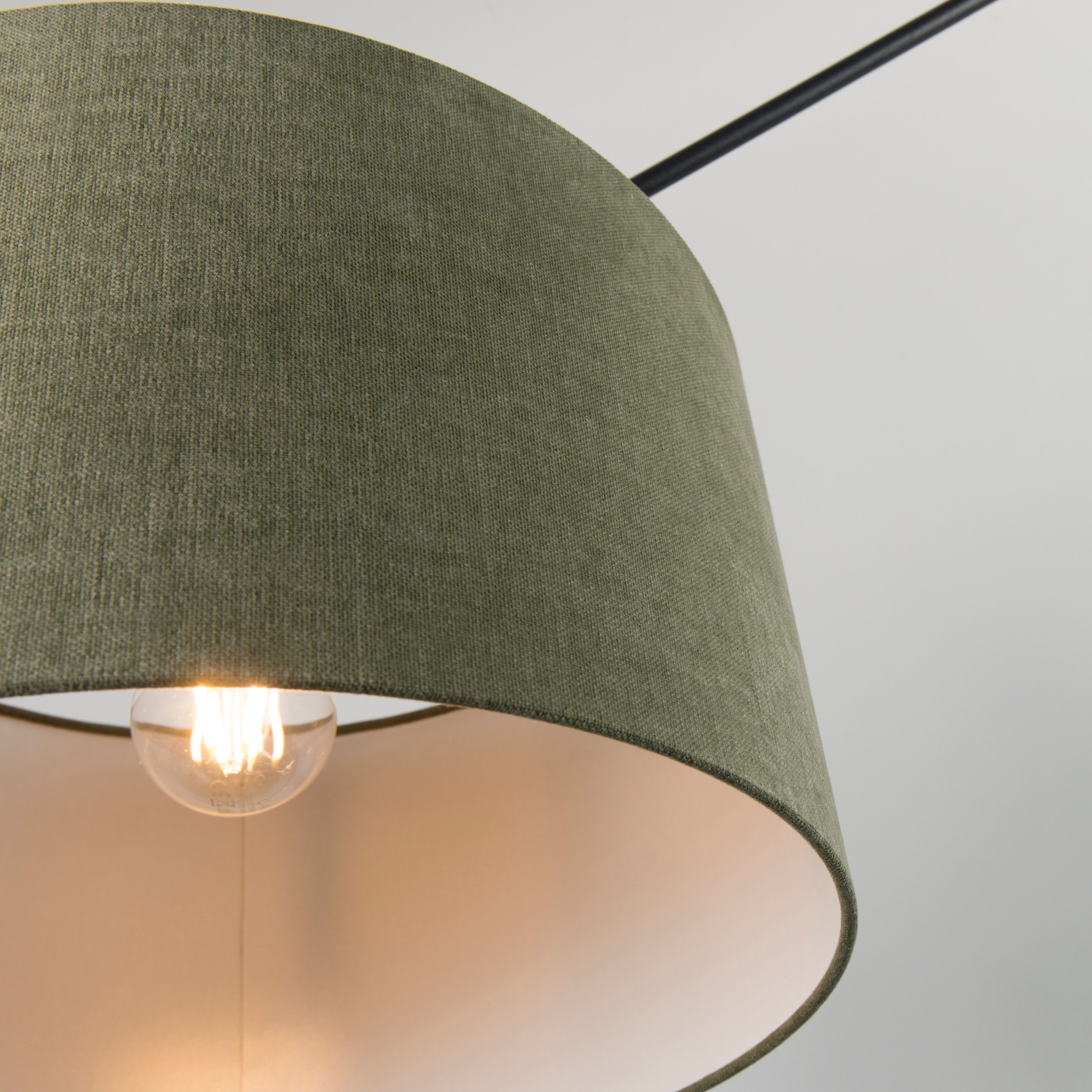 Hanglamp zwart met kap 35 cm groen verstelbaar - Blitz