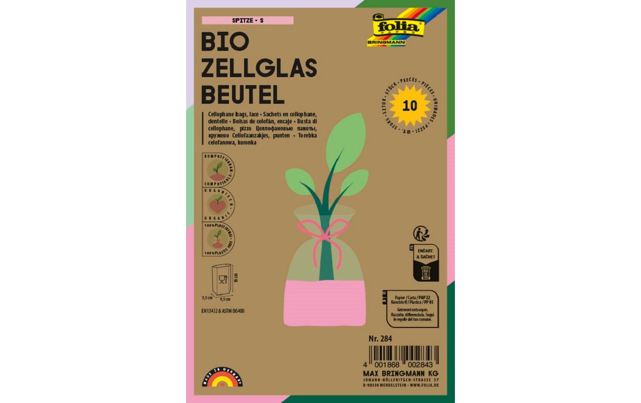Klarsichttüte Bio mit Boden 95 x 160 mm, 10 StückKreuzbodenbeutel mit Aufdruck