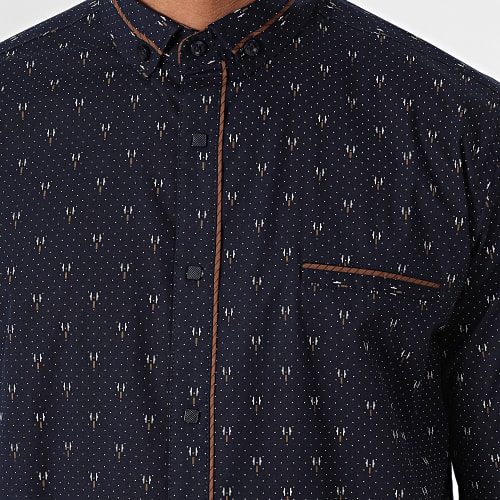 Chemise Manches Longues Bleu Marine
