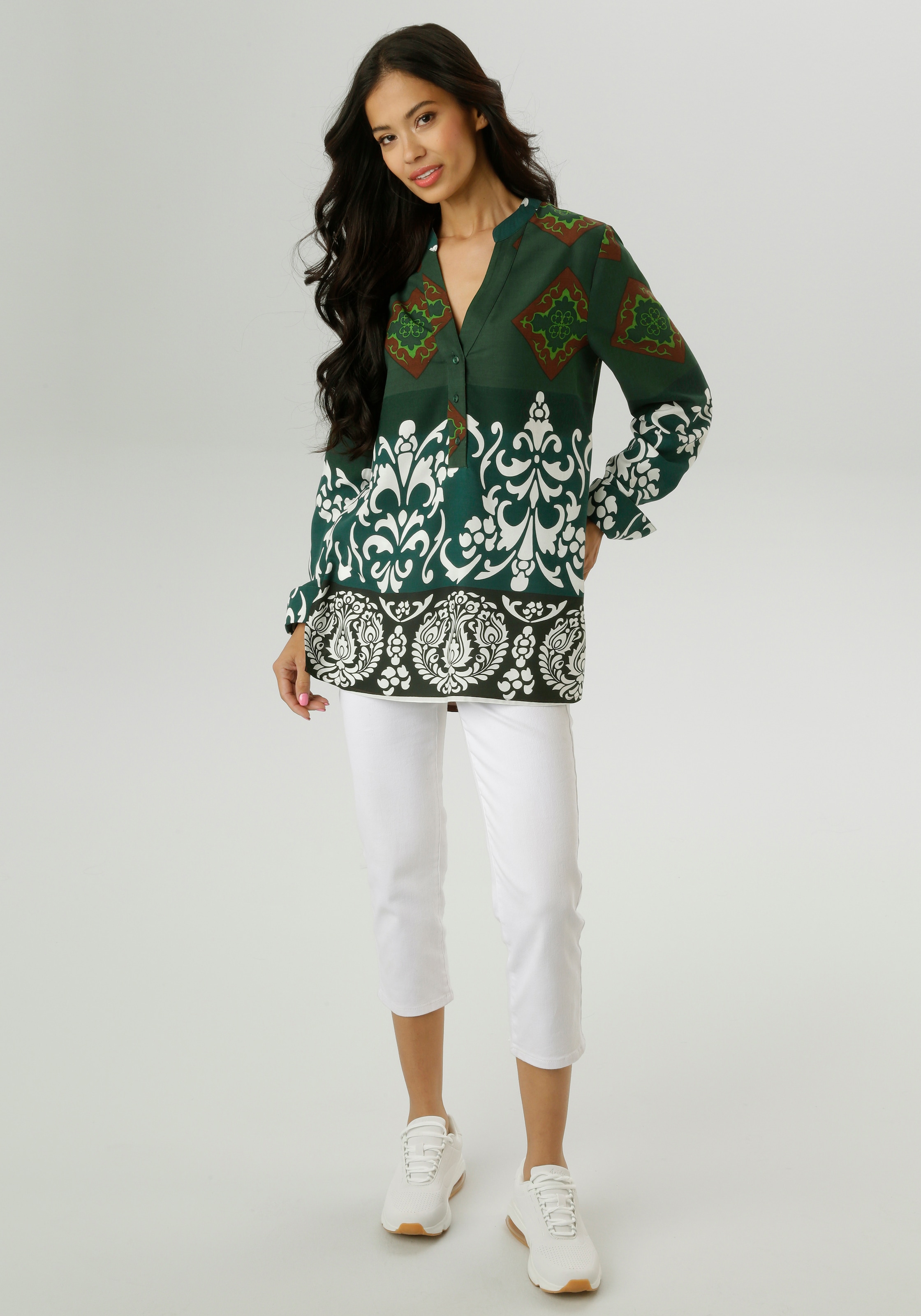 Aniston SELECTED Longbluse , mit stilvollen Ornamenten - NEUE KOLLEKTION