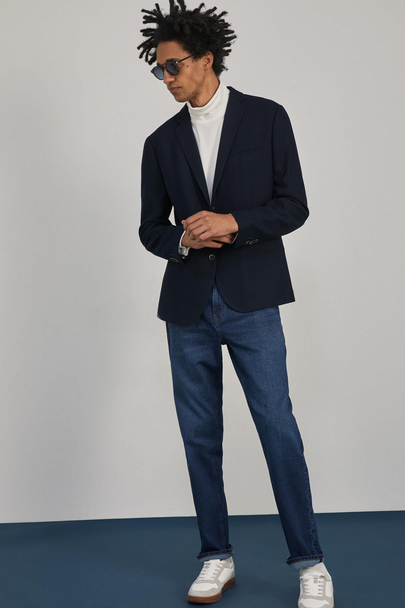 Blazer Partridge Eye - azul marinho