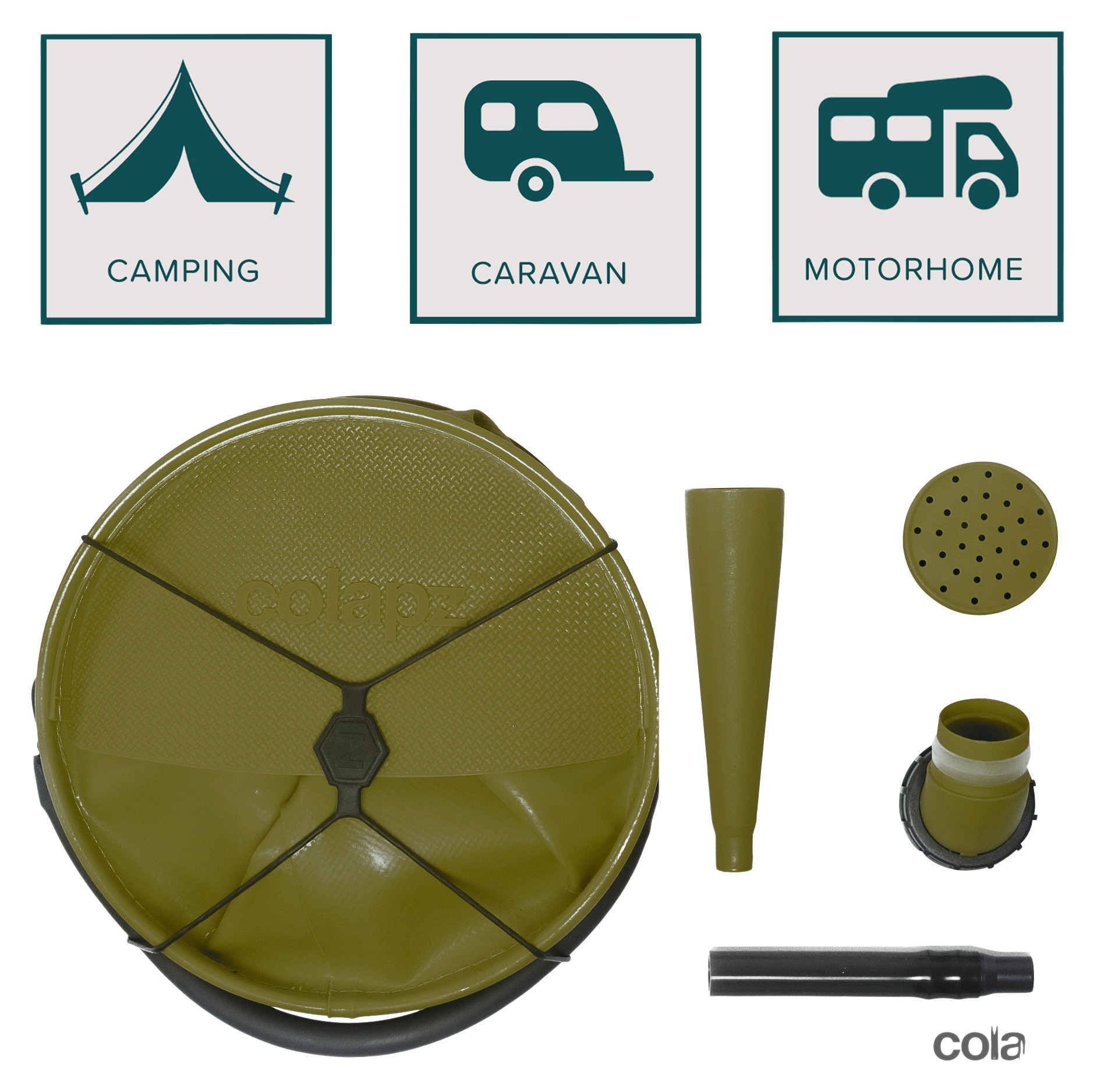 Colapz faltbare Gießkanne und Eimer olive green