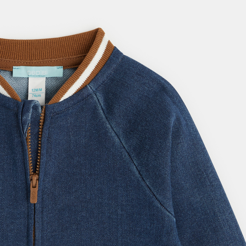 Blouson teddy jean bleu bébé garçon