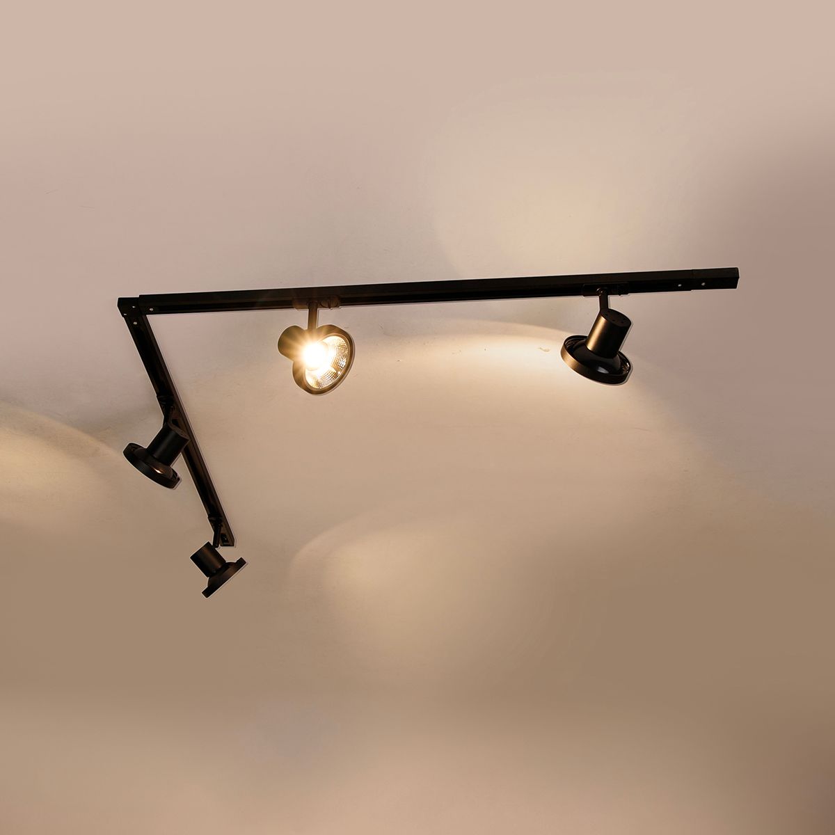 Modern railsysteem met 4 spots zwart 1-fase 200 cm - Iconic Jeany