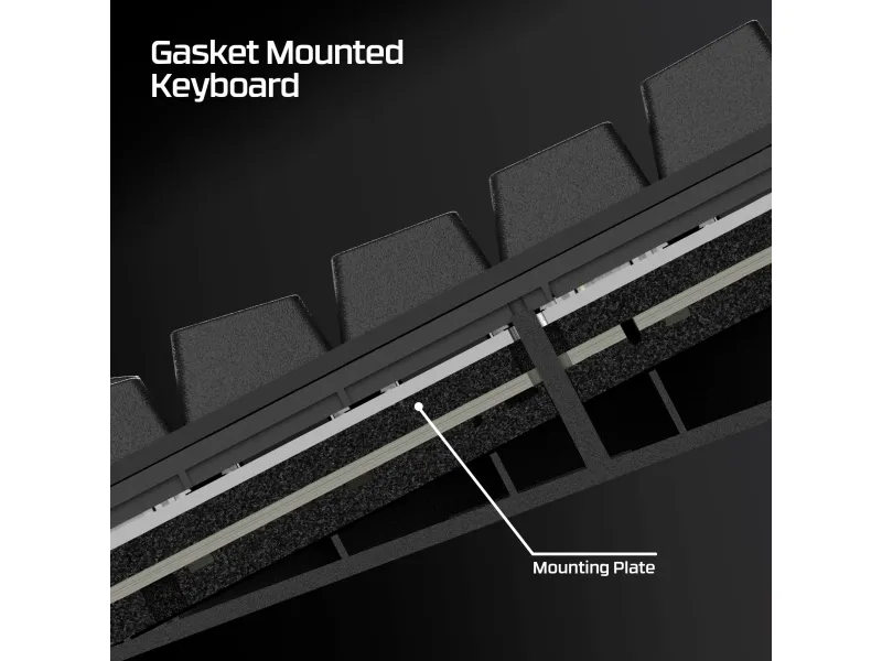 HyperX Alloy Rise - Tastatur - 1000 Hz pollingfrekvens, 100% anti-ghosting, 80 millioner tastetryk - 75% - bagbelyst - trådløs - 2.4 GHz, Bluetooth, USB-C - tastkontakt: HyperX Linear - sort