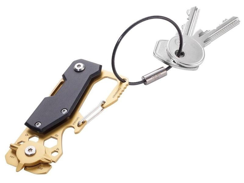 Troika Taschenmesser Toolinator 10 Funktionen Gold/Schwarz Taschenmesser mit Wechselbaren Werkzeugen