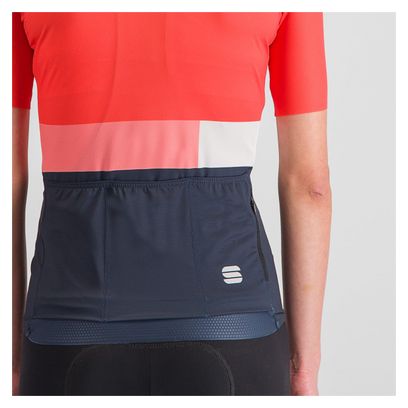 Maillot Manches Courtes Femme Sportful Snap Corail/Bleu