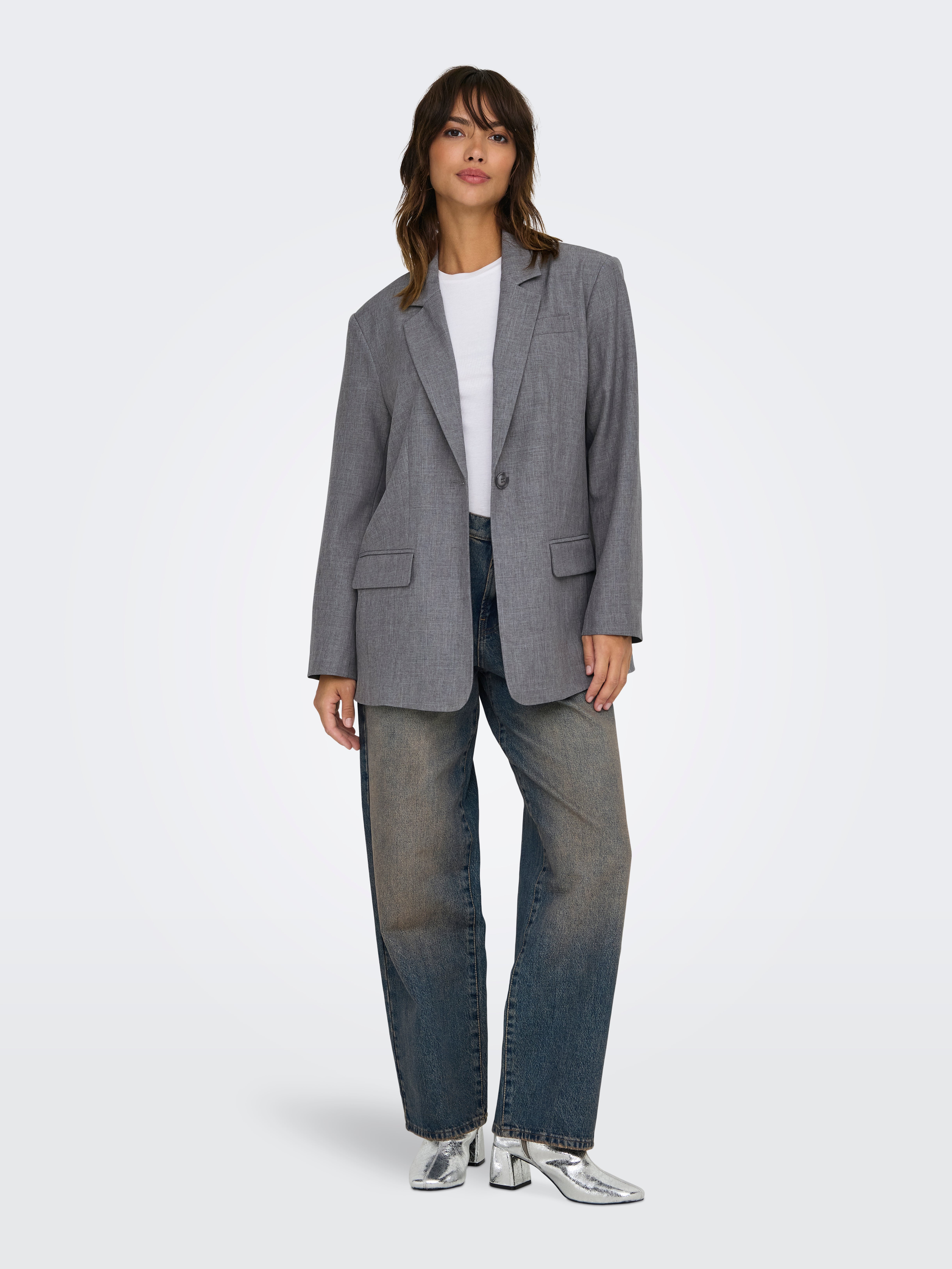 ONLLINDA Blazer Medium Grey Melange