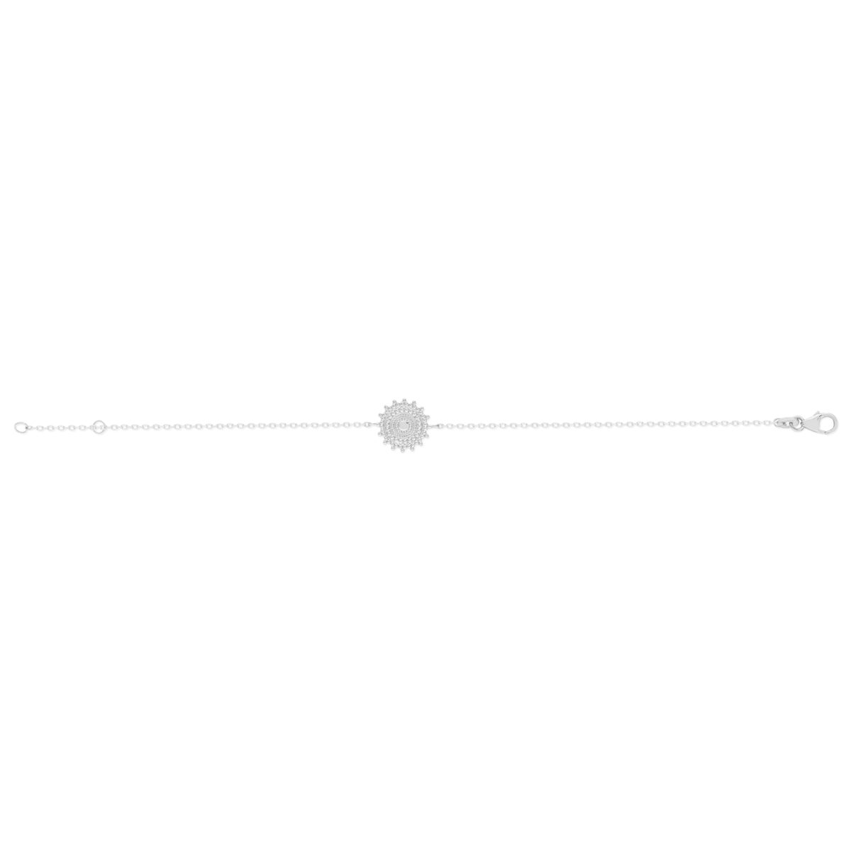 Bracelet argent 925 médaille perlée 18 cm