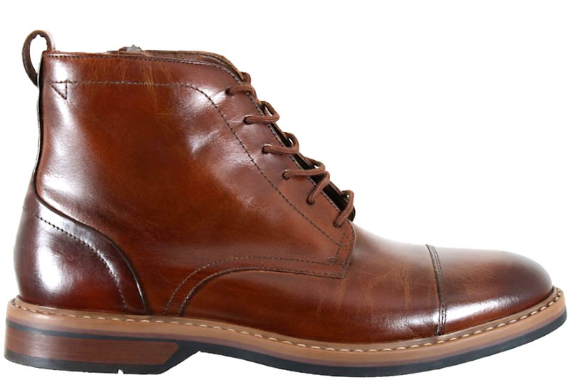 CLARKS ALDWIN CAP G HERRESTØVLE I BRUNT GLAT SKIND