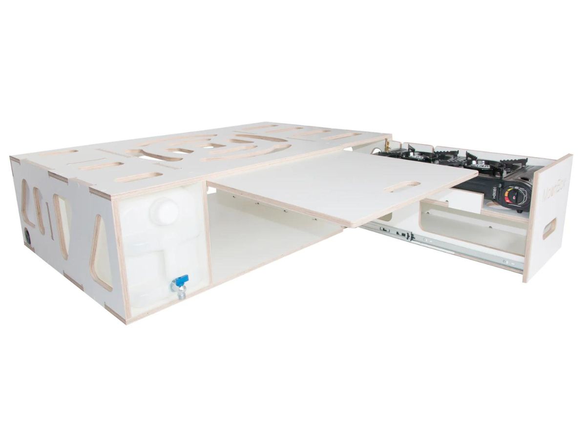 Moonbox 119 cm witte Bus campingbox met tafel