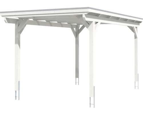 Enkele carport Konsta aluminium dakpanelen incl. H-ankers 304x500 cm wit