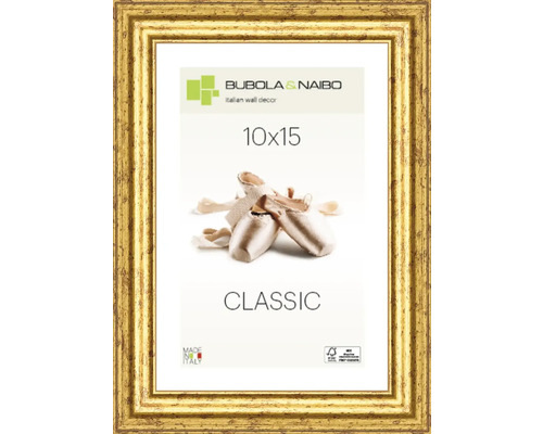 Houten fotolijst CLASSIC goud 10x15 cm