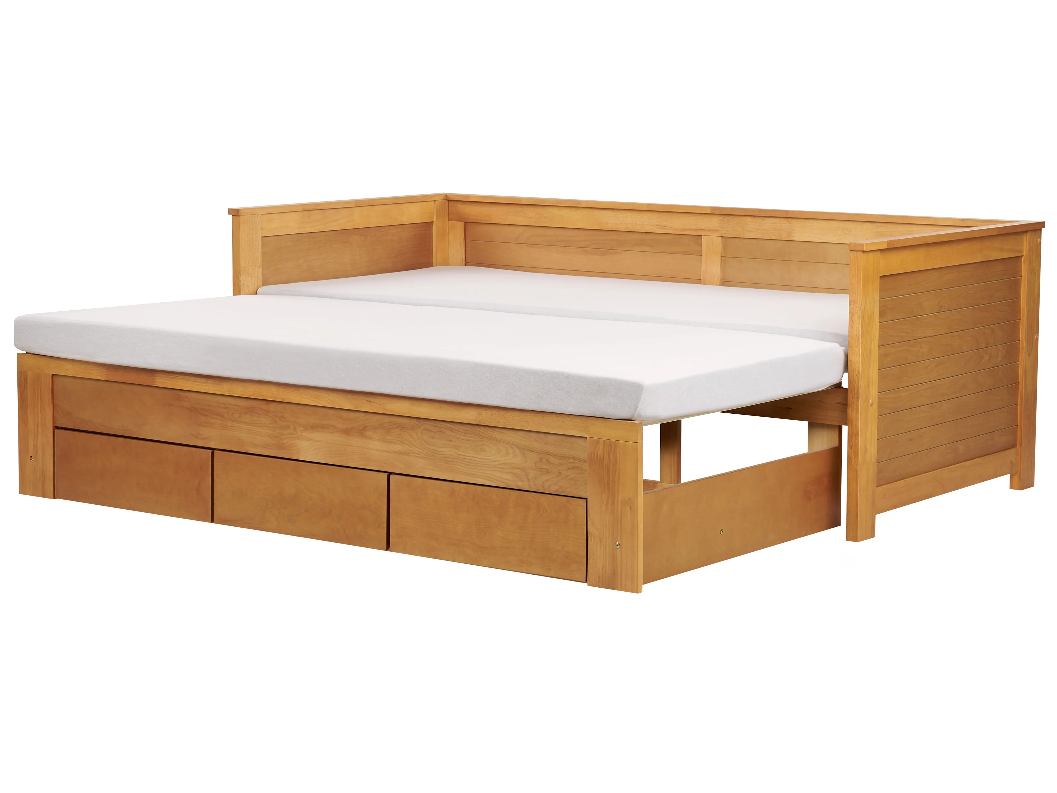 Bed met opbergladen Hout CAHORS 90 x 200 cm Bruin