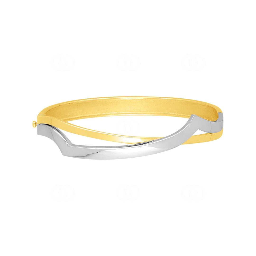 Armreif oval 750/18 K Gelb-/Weissgold