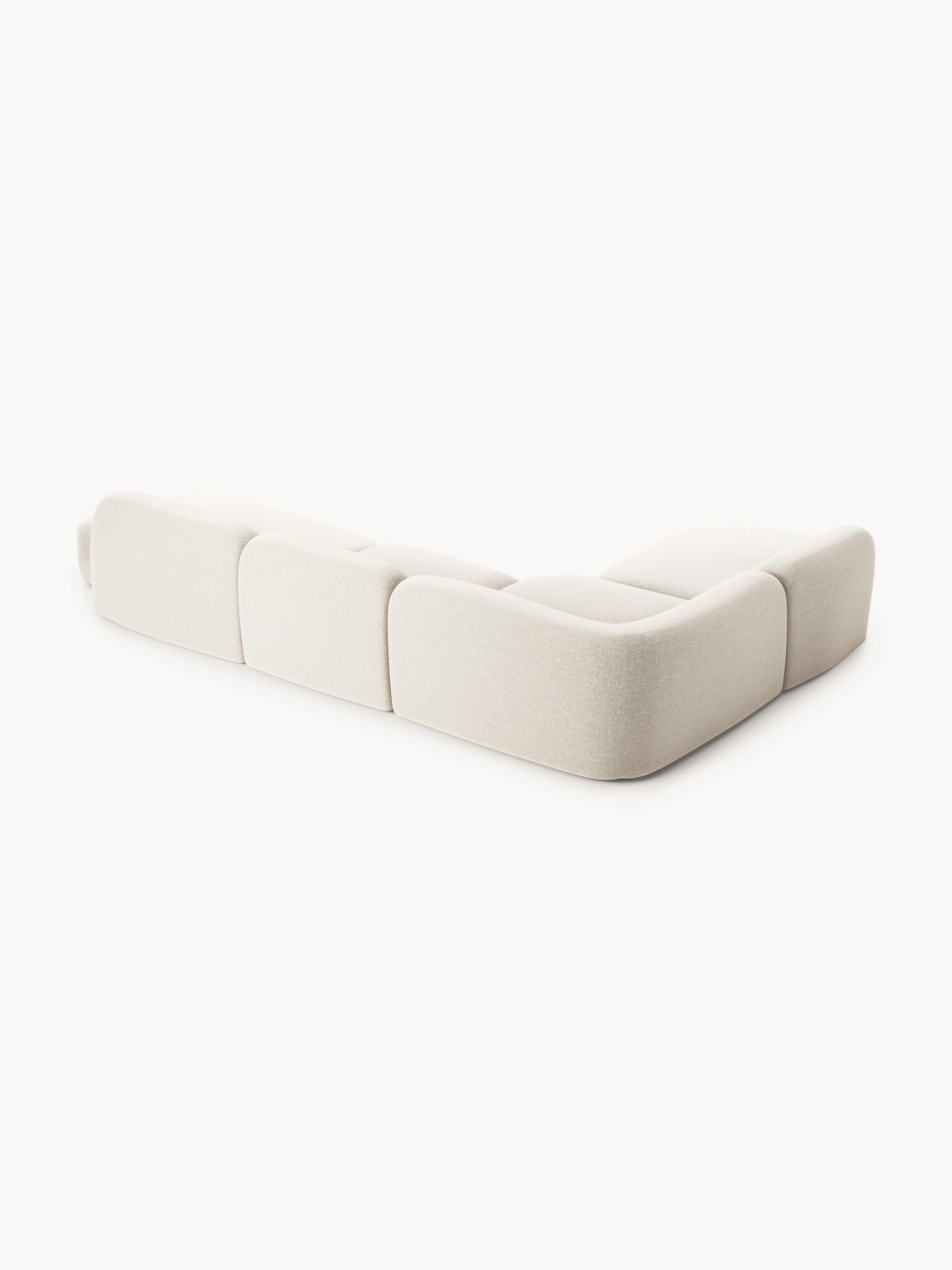 Modulaire bouclé XL hoekbank Wolke met chaise longue