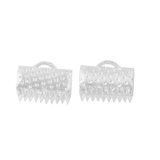 Sachet 18 embouts plats 6x10 mm, argentés