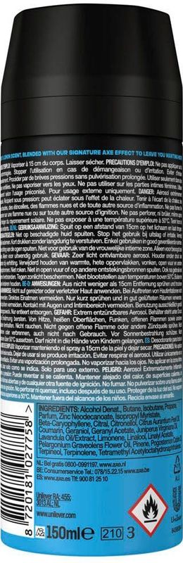 Axe Ice Chill Deodorant Bodyspray - 6 x 150 ml - Voordeelverpakking