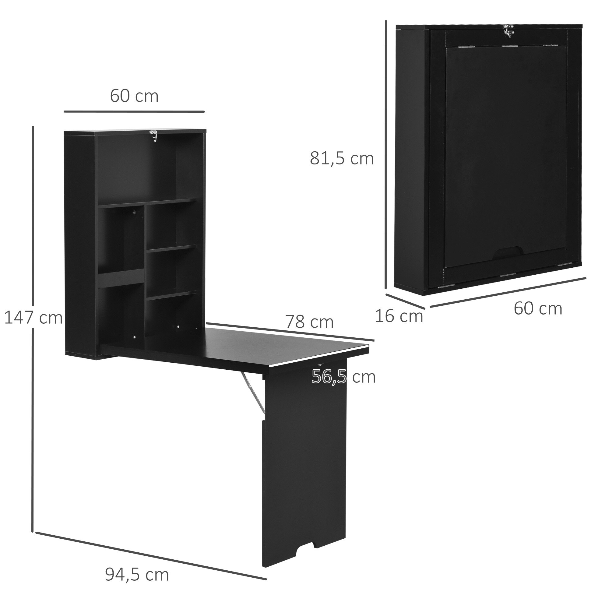 HOMCOM Schreibtisch Mit Tafel schwarz 94,5L x 60B x 147H cm