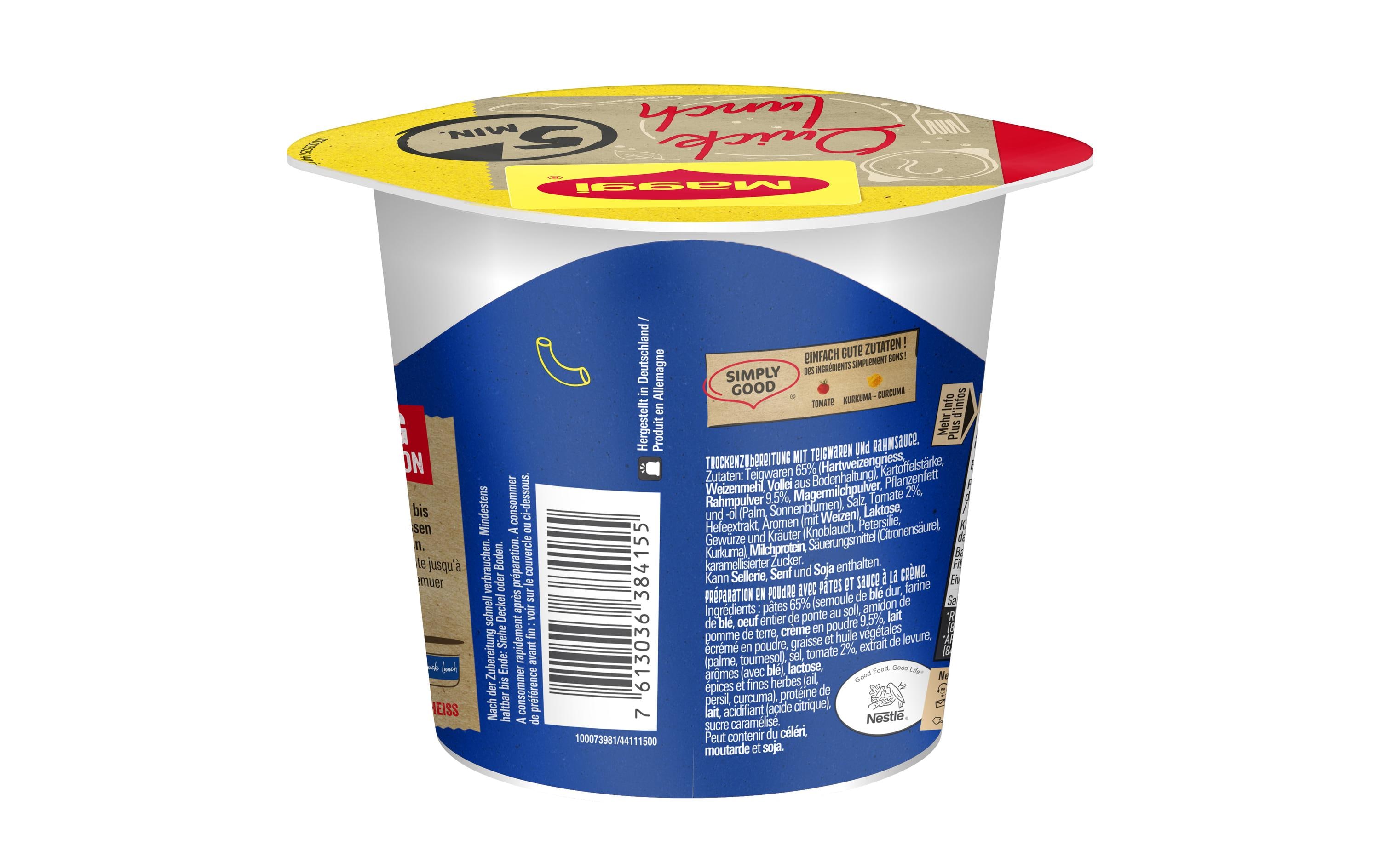 Hörnli an Rahmsauce 63 gPasta Fertiggericht