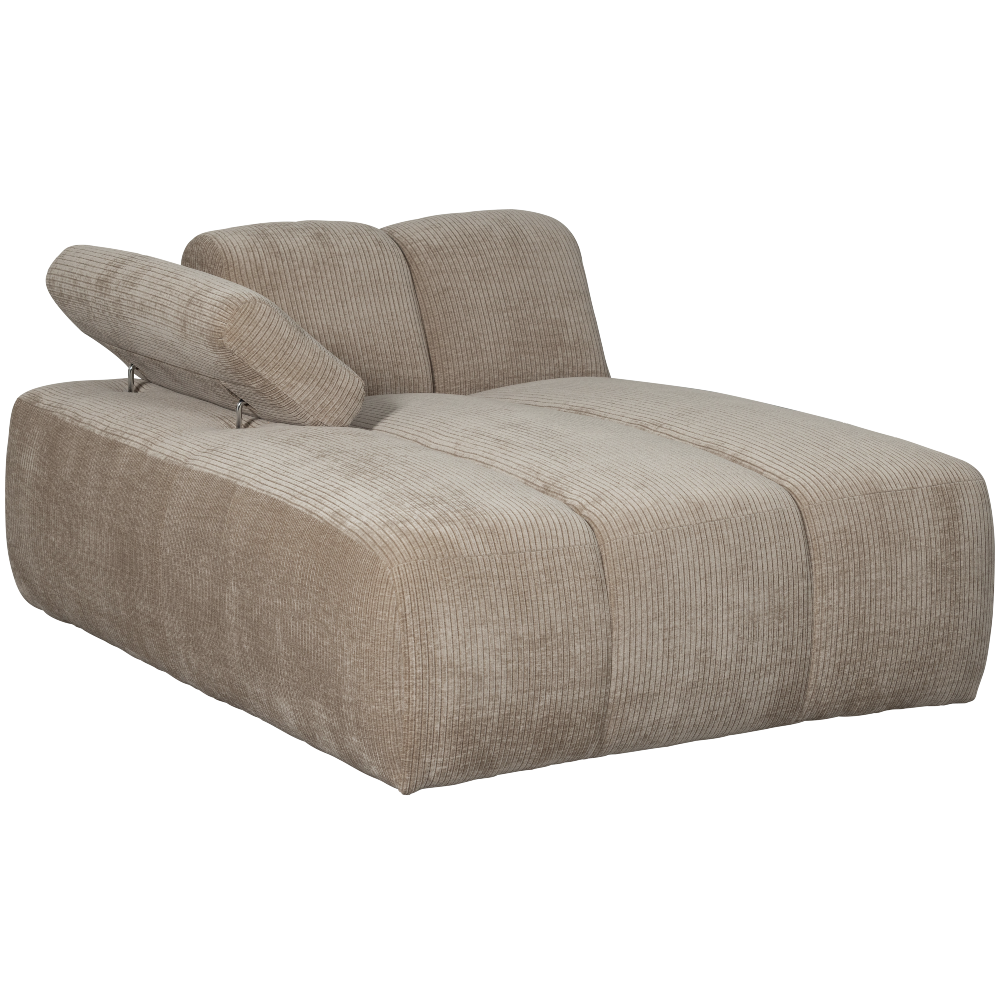 Chaise Longue Mojo Element Mojo Chaise Longue Element Links - Geweven Ribstof - Donkerzand