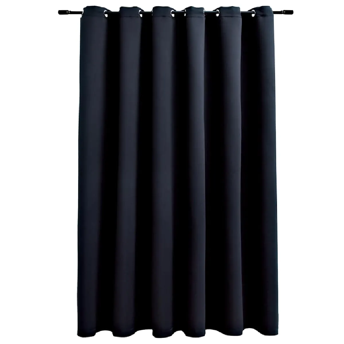 vidaXL Rideau occultant avec anneaux métal Noir - 290x245 cm